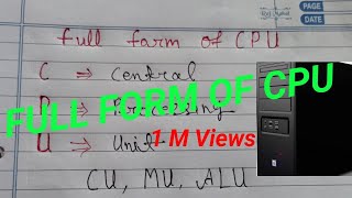 CPU FULL FORM  Full form of CPU What is a full form of CPU CPU ka full form kya hota hai [upl. by Hekker]