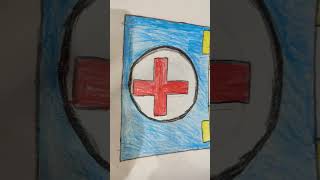 How to draw first aid box  first aid box drawing draw first aid box [upl. by Kallista]