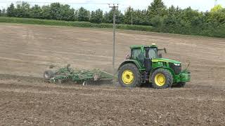 John Deere 7R330 Cultivating with Simba Great Plains Cultivator [upl. by Zingg]