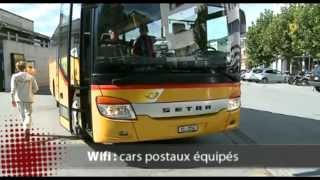 Le WiFi gratuit dans les bus de CarPostal dans le Valais romand [upl. by Dranoel]