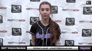 2027 Arianna Mendoza 40 GPA Athletic Shortstop Recruiting Softball Skills Video  Grapettes Flores [upl. by Nuawad804]