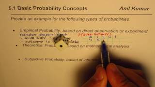 Types of Probabilities Emperical TheoreticalClassical Subjective [upl. by Haldeman]