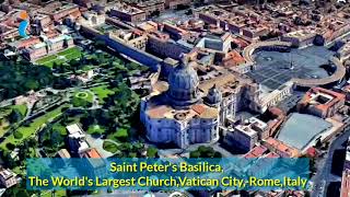 Arial View Saint Peters Basilica The Worlds Largest Church Vatican CityRomeItaly [upl. by Airres]