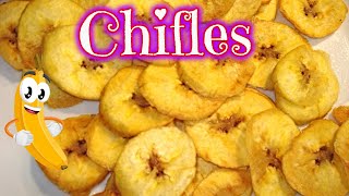 CHIFLES DE SURAMERICA  COMO HACER CHIFLES CASEROS🍌 [upl. by Wenger755]