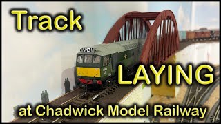 TRACK LAYING for the freight yard at Chadwick Model Railway  215 [upl. by Avitzur]