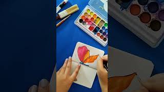 How to paint a Butterfly🦋🌼  Start painting the most vibrant colours now 🎨🖌️ butterfly [upl. by Benjamin]