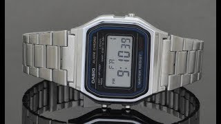 Casio A158WA1D видео обзор настройка [upl. by Haven]