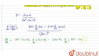 Differentiate with respect to x to the given function3x45x27x9 [upl. by Kline253]