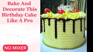 HOW TO BAKE AND DECORATE A BIRTHDAY CAKE FROM AZBAKE AND DECORATE A BIRTHDAY CAKE AT HOME [upl. by Tolecnal]