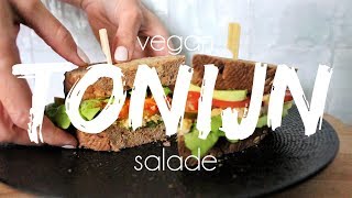 BROODJE VEGAN TONIJNSALADE  KIKKERERWTEN  MET AVOCADO  Lets Vegan [upl. by Doloritas]