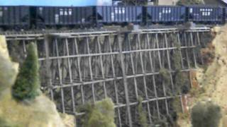 Clinchfield Railroad Coal Train crossing Spruce Pine Trestle on the GSMRC [upl. by Wood]