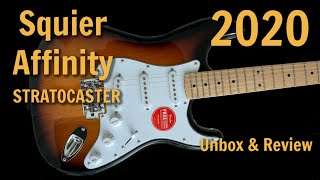 2020 Squier Affinity Stratocaster  Unbox and Review [upl. by Werdnael]