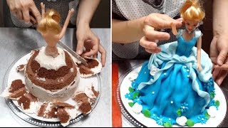 Barbie Doll Dress Cake  How To Make by Cakes StepbyStep [upl. by Sivek]