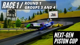 Mattel Disney Cars Diecast Racing  NextGen Piston Cup  Race 1 Pt 2 Groups 3 and 4 [upl. by Seagraves643]