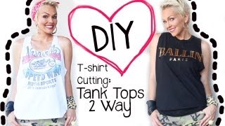 DIY How to Cut A TShirt 2 Ways into A Tank Top  Kandee Johnson [upl. by Meng]