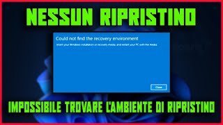 Come risolvere lerrore quotimpossibile trovare lambiente di ripristinoquot RIPRISTINO SU WINDOWS  pc [upl. by Aliahs]