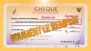 Chèque dAbondance  Tuto Comment le Remplir abondance ritual pleinelune eveil [upl. by Aisercal180]