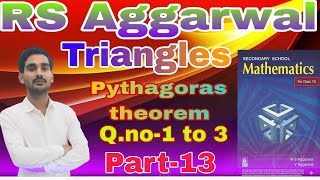 RS AGGARWAL CBSE MATH CLASS 10TH EXERCISE7D QNO1 TO 3 TRIANGLE [upl. by Linette679]