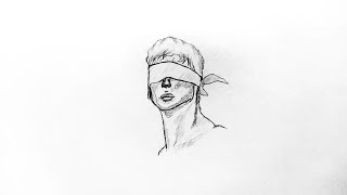 How to Draw Blindfolded Guy [upl. by Anirehtac]