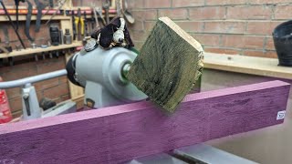 Starting the Year with a Bang Woodturning a Greenheart amp Purpleheart Mallet [upl. by Atrice]