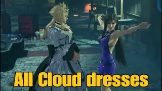 Final Fantasy 7  How to get all Cloud dresses black blue white  Save Tifa in Wall Market [upl. by Etteyafal928]