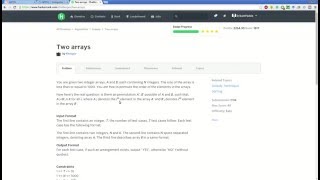 HackerRank  Two Arrays Solution [upl. by Marijn]