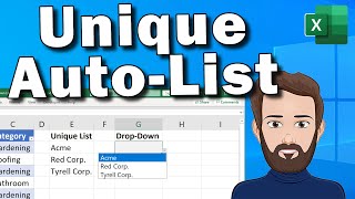 Unique Drop Down Lists that Automatically Update with New Values [upl. by Calvina]