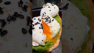 Ripened Hass Avocado on Sourdough Toast with Poached Japanese Eggs Brekkie Food Eat Foodie [upl. by Sgninnej64]