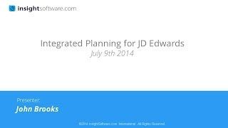 Integrated Planning for JD Edwards [upl. by Tawsha]