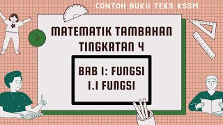 F4 BAB 1 FUNGSI  11 Fungsi  Contoh buku teks KSSM  Matematik Tambahan Tingkatan 4 [upl. by Hermine]