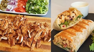 wraps Sandwichs poulet façon Kebab shawarma Dürüm [upl. by Leirza]