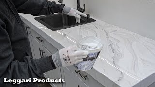 Our First TIME pouring Stone coat countertops [upl. by Llertnahs]