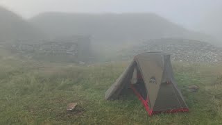 Wild Camp in Disused Victorian Quarry on Chinley Churn  The Peaks  MSR Elixir 1  Hike from home [upl. by Ardnaiek]