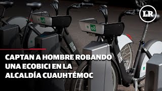 Captan a hombre robando una Ecobici en la alcaldía Cuauhtémoc [upl. by Acenom]