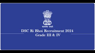 DSC Ri Bhoi Recruitment 2024 Grade III amp IV 134 Posts [upl. by Ver978]