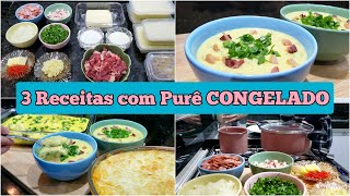 COMO USAR PURE DE BATATA CONGELADO  ESCONDIDINHO DE CARNE  CREME DE BATATA  ISCA DE FILÉ AO CREME [upl. by Obara]