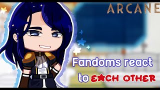 Fandoms react to each other  18  Caitlyn Kiramman  credits on the descripton  arcane  🍉 [upl. by Swor]