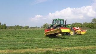 John Deere 6150M Mäht mit einer Front Heck kombi von Pöttinger Sound [upl. by Ittap308]