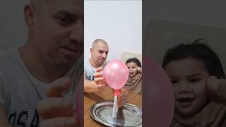 Baking Soda and Vinegar Balloon Experiment viralvideo experiment balloon daddy baby [upl. by Alimhaj783]