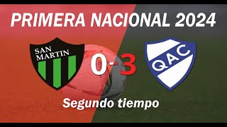 San Martín SJ vs Quilmes  Primera Nacional 2024 Zona A Fecha 7 Segundo Tiempo [upl. by Artimas]