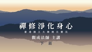 Cantonese 禪修淨化身心 下篇 香港理工大學 開示實況  觀成法師 主講 粵語講述 [upl. by Zerep]