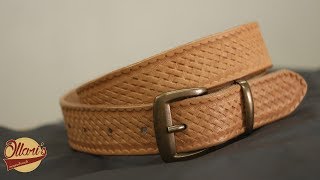 Making a Simple Leather Belt Beginner leatherworking project [upl. by Lesde]