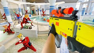 Nerf War  Water Park amp SPA Battle 21 Nerf First Person Shooter [upl. by Ycnuahc]