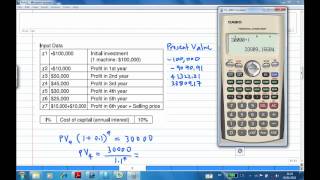 Net Present Value With Casio Financial Calculator Example 1 [upl. by Llednahc710]