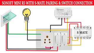 Sonoff Smate adding with Sonoff Mini R3 sub device setup wiring connection for Retro switch Part 5 [upl. by Refinnej]