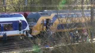 Animatie Treinbotsing tussen intercity en sprinter 21 april 2012 Westerpark Amsterdam [upl. by Afihtan]