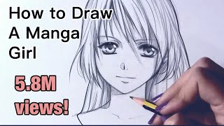 How to Draw a Manga girl  Stepbystep Tutorial [upl. by Hook]