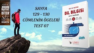 LÄ°MÄ°T YAYINLARI  LÄ°MÄ°T KRONOMETRE DÄ°L BÄ°LGÄ°SÄ° SB  CÃœMLENÄ°N Ã–GELERÄ° TEST 07 [upl. by Thorley902]