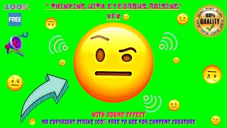 Thinking With Eyebrows Raising🤔Emoji Animation With Sound Effect 🔊No Copyright Strike✔️100 Free 👍 [upl. by Adnirak]