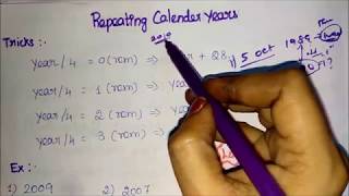 Repeating Calendar Years  Easy Trick [upl. by Yanffit]